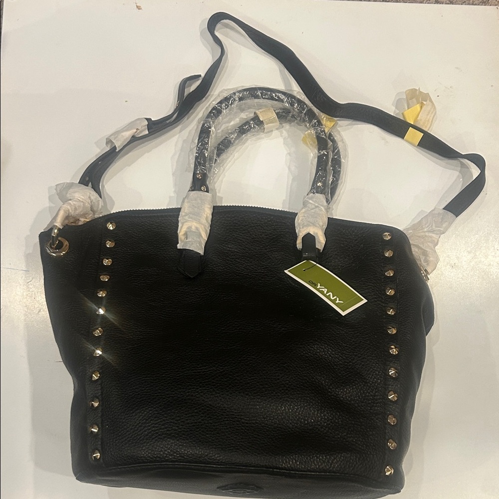orYANY Black Tote with Gold Studs 13x13x6.5